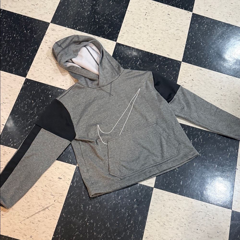 Nike Gray and Black Dri-FIT Hoodie
